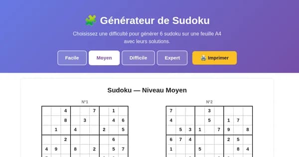 ImprimerSudoku screenshot 1