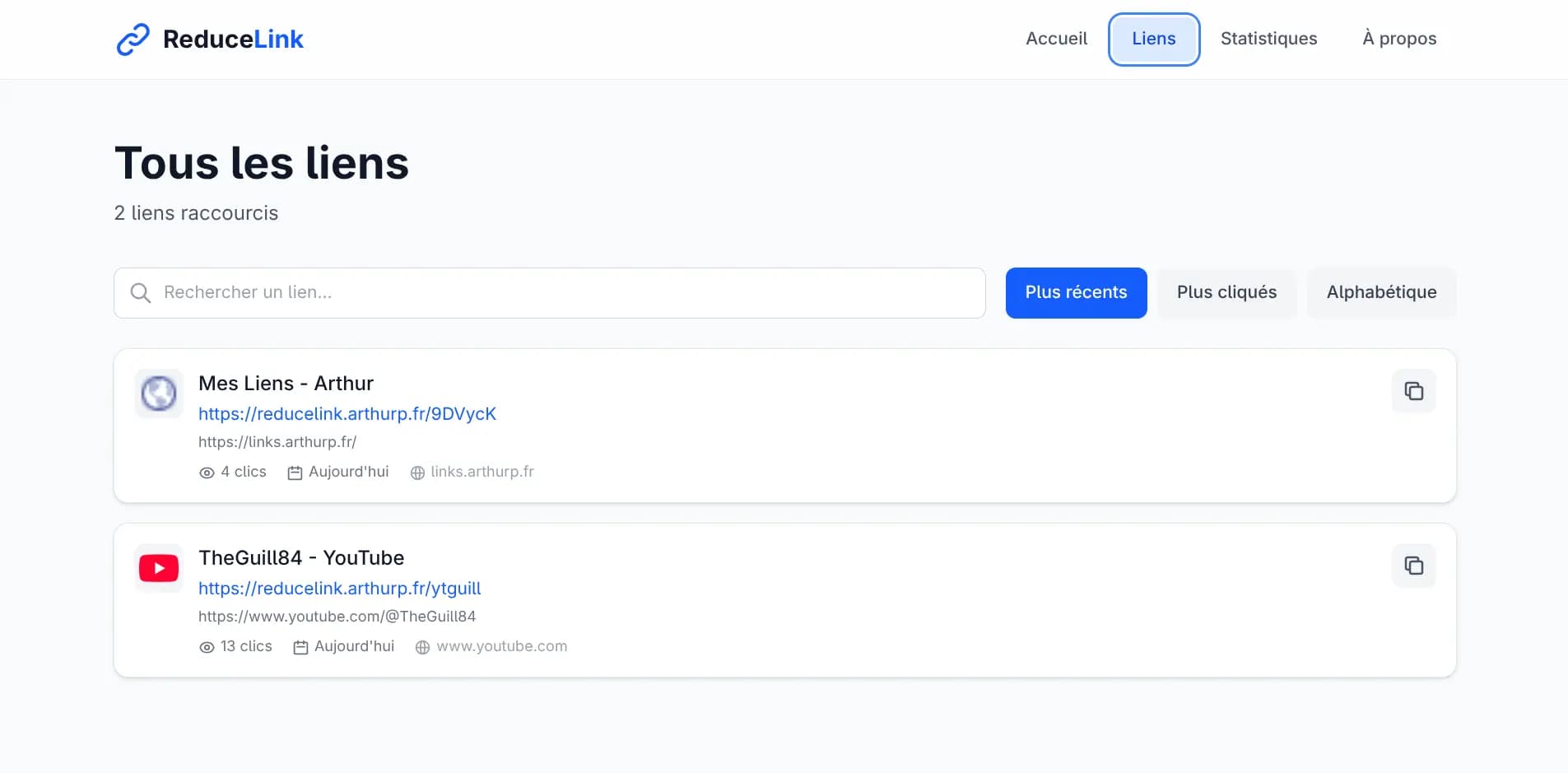 ReduceLink screenshot 2